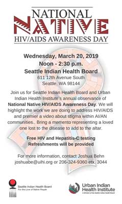 Flyer for National Native HIV/Aids Awareness Day event
