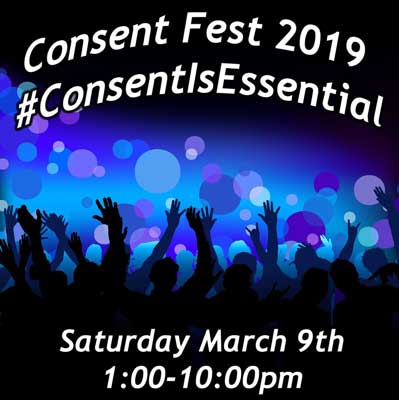 event flyer for consent fest 2019