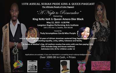 Nubian Pride King & Queen pageant flyer