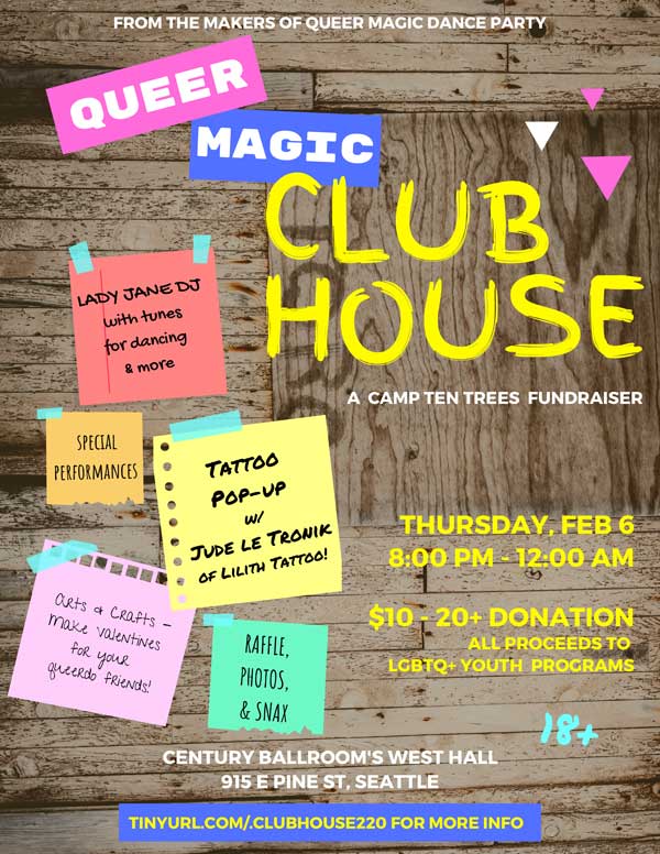 Queer Magic Clubhouse flyer